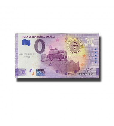 Anniversary 0 Euro Souvenir Banknotes Rota Estrada Nacional 2 Portugal 2020-1