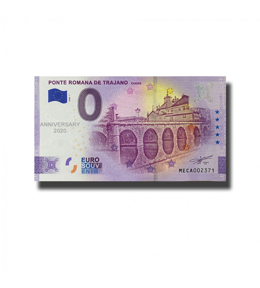 Anniversary 0 Euro Souvenir Banknotes Ponte Romana De Trajano Portugal MECA 2020-1