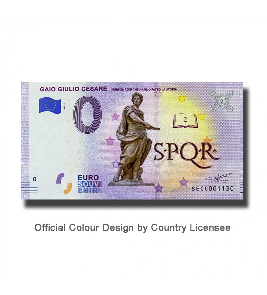 0 Euro Souvenir Banknotes Gaio Giulio Cesare Coloured Italy SECC 2020-1
