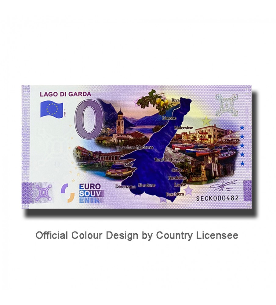 0 Euro Souvenir Banknotes Lago Di Garda Colour Italy SECK 2020-1