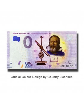 0 Euro Souvenir Banknotes Galileo Galilei Coloured Italy SECD 2020-1