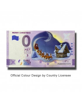 0 Euro Souvenir Banknotes Merry Christmas Coloured Netherlands PEBD 2020-1