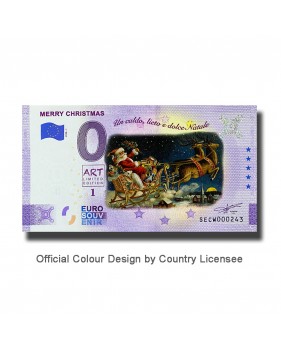 0 Euro Souvenir Banknotes Merry Christmas Coloured Italy SECW 2020-1