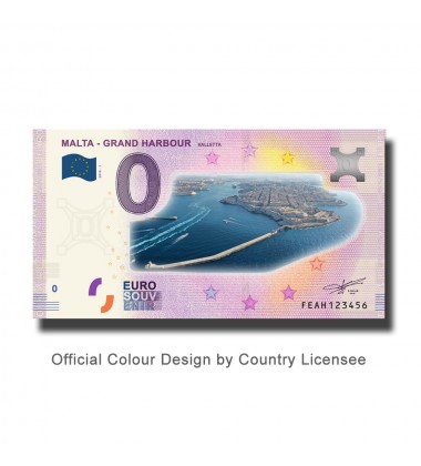0 Euro Souvenir Banknote Malta Grand Harbour Valletta Colour Malta FEAH 2019-1