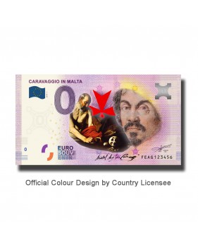 0 Euro Souvenir Banknote Caravaggio In Malta Colour Malta FEAG 2019-1