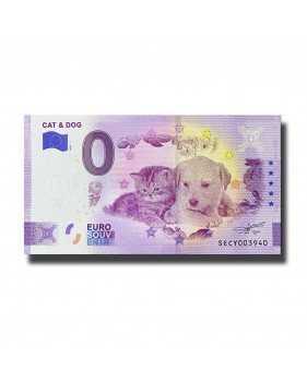 0 EURO SOUVENIR BANKNOTE CAT AND DOG ITALY SECY 2021-1