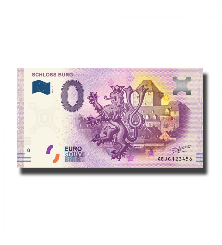 0 Euro Souvenir Banknote Schloss Burg Bergischer Lowe Germany XEJG 2017-5