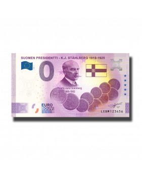 0 Euro Souvenir Banknote Suomen Presidentti K.J Stahlberg Finland LEBM 2021-1