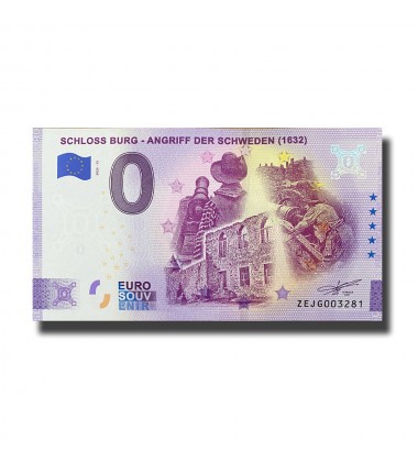 0 Euro Souvenir Banknote Schloss Burg Angriff Der Schweden Germany XEJG 2020-13