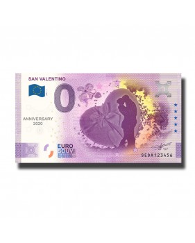 Anniversary 0 Euro Souvenir Banknote San Valentino SEDA 2021-1