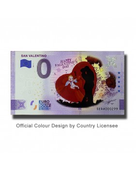 0 Euro Souvenir Banknote San Valentino Colour Italy SEDA 2021-1