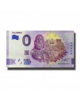 0 Euro Souvenir Banknote Calabria Italy SECN 2021-3