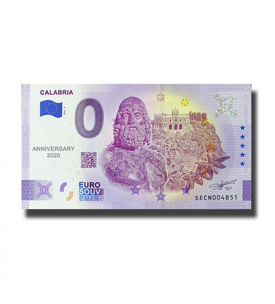 Anniversary 0 Euro Souvenir Banknote Calabria Italy SECN 2021-3