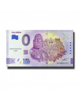 Anniversary 0 Euro Souvenir Banknote Calabria Italy SECN 2021-3