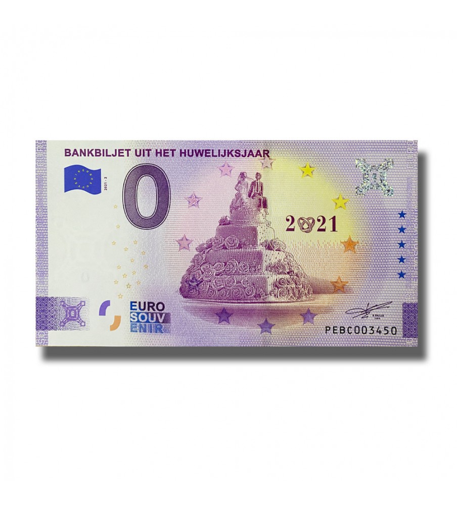 0 Euro Souvenir Banknote Bankbiljet Uit Het Huwelijksjaar Netherlands PEBC 2021-2