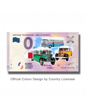 0 Euro Souvenir Banknote Vintage Transport - Buses Colour Malta FEAF 2019-1