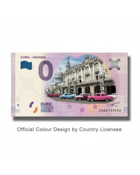 0 Euro Souvenir Banknote Cuba Havana Colour Cuba CUAA 2019-1