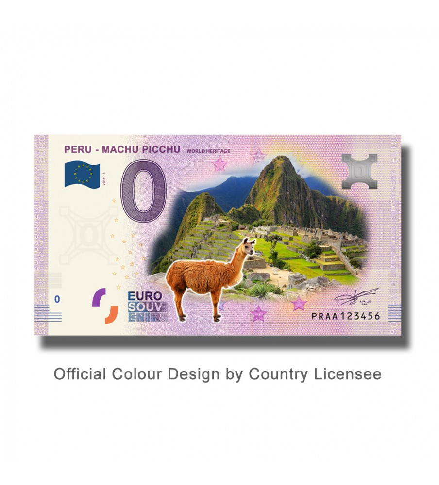 0 Euro Souvenir Banknote Peru Machu Picchu World Heritage PRAA 2019-1