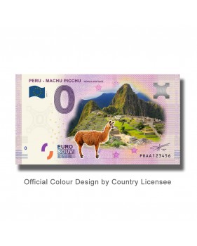 0 Euro Souvenir Banknote Machu Picchu World Heritage Colour Peru PRAA 2019-1