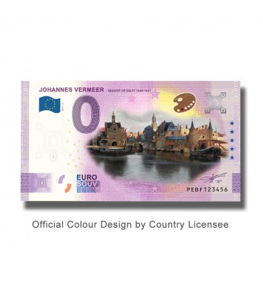 0 Euro Souvenir Banknote Johannes Vermeer Colour Netherlands PEBF 2021-2