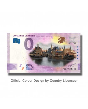 0 Euro Souvenir Banknote Johannes Vermeer Colour Netherlands PEBF 2021-2