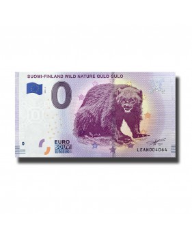 0 Euro Souvenir Banknote Suomi Finland Wild Nature Gulo Gulo Finland LEAN 2019-3