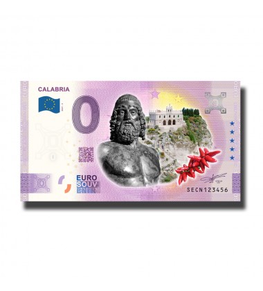 0 Euro Souvenir Banknote Calabria Colour Italy SECN 2021-3