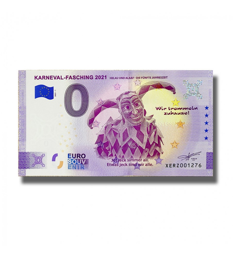 0 Euro Souvenir Banknote Karneval Fasching 2021 Germany XERZ 2021-1