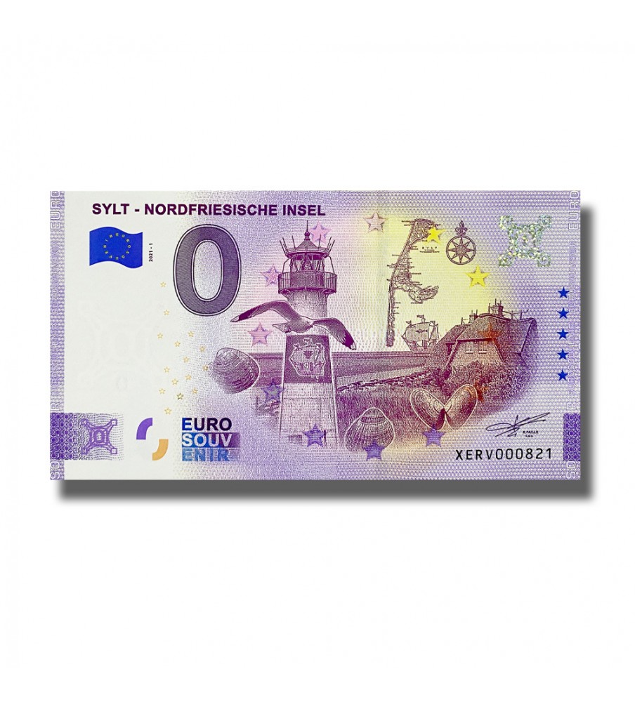 0 Euro Souvenir Banknote Sylt Nordfriesische Insel Germany XERV 2021-1