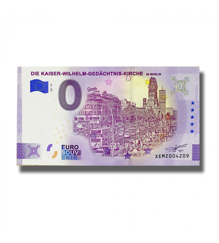 0 Euro Souvenir Banknote Die Kaiser Wilhelm Gedachtnis Kirche Germany XEMZ 2021-28