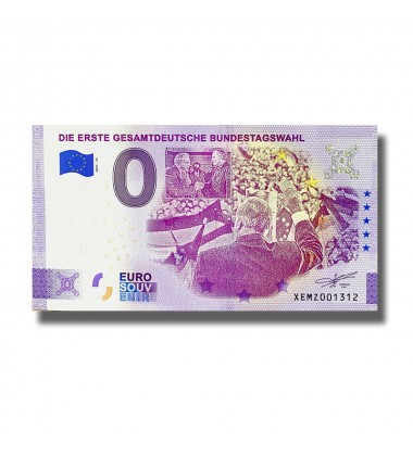 0 Euro Souvenir Banknote Die Erste Gesamtdeutsche Bundestagswahl Germany XEMZ 2021-25