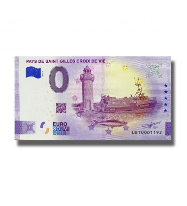 0 Euro Souvenir Banknote Pays De Saint Gilles Croix De Vie France UETU 2021-1