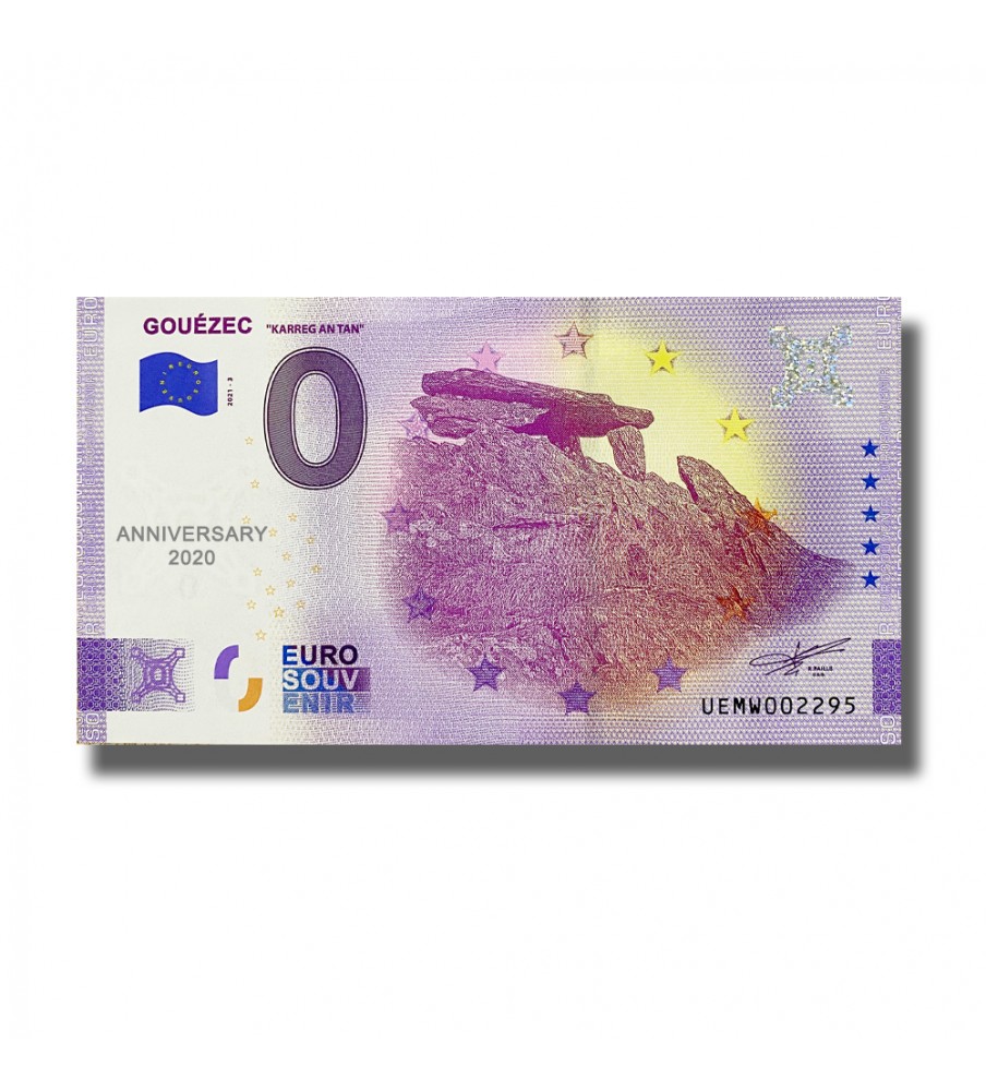 Anniversary 0 Euro Souvenir Banknote Gouezec Karregantan France UEMW 2021-3