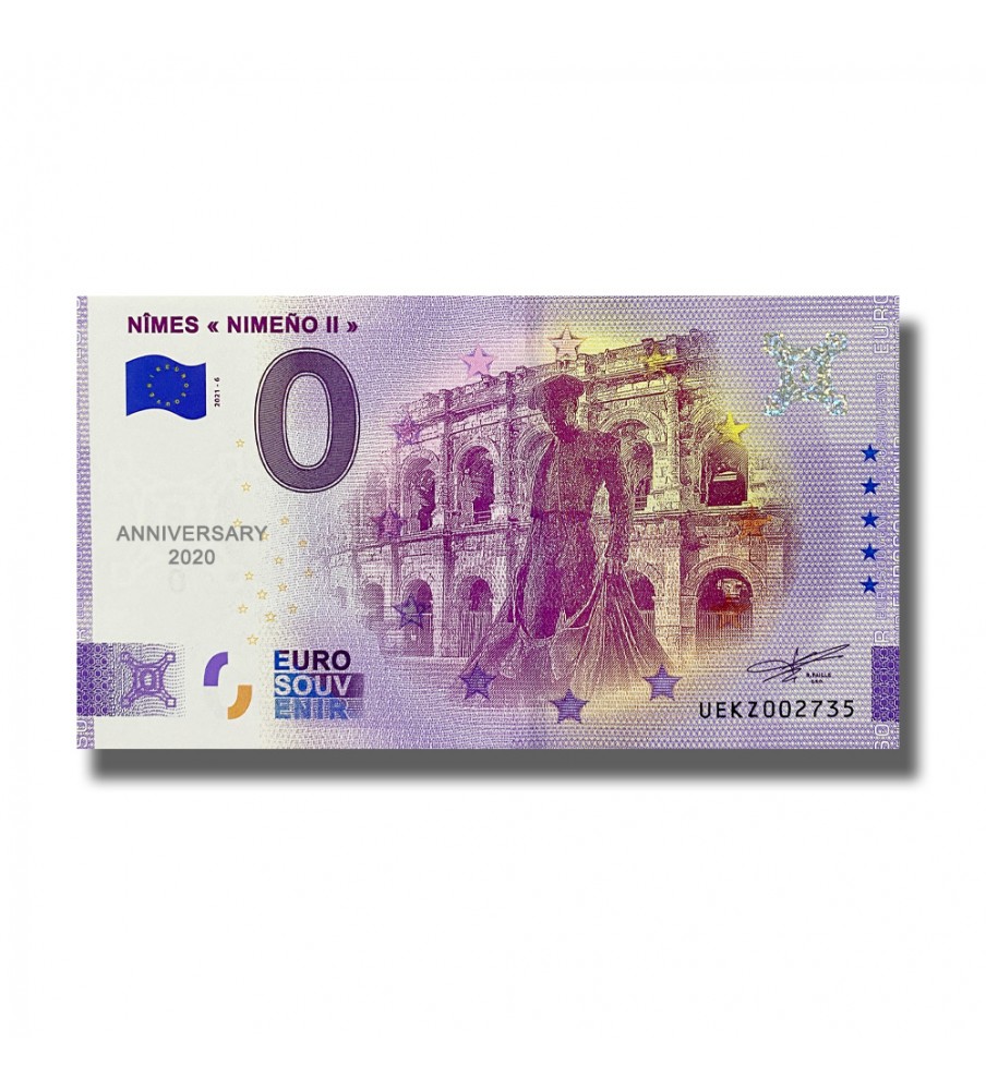 Anniversary 0 Euro Souvenir Banknote Nimes Nimeno II France UEKZ 2021-6