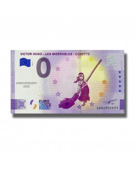 Anniversary 0 Euro Souvenir Banknote Victor Hugo Les Miserables Cosette France UEHJ 2021-5