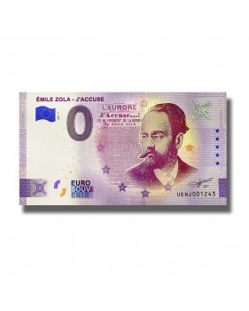 0 Euro Souvenir Banknote Emile Zola- J'Accuse France UEHJ 2021-4