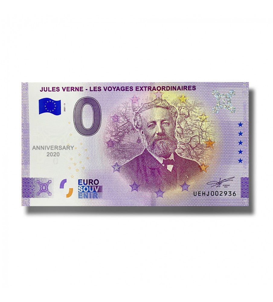 Anniversary 0 Euro Souvenir Banknote Jules Verne France UEHJ 2021-3