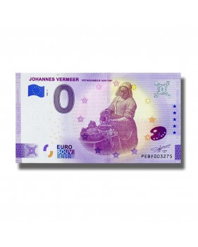 0 Euro Souvenir Banknote Johannes Vermeer Netherlands PEBF 2021-3