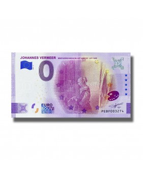 0 Euro Souvenir Banknote Johannes Vermeer Netherlands PEBF 2021-4