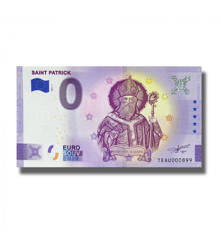 0 Euro Souvenir Banknote Saint Patrick Ireland TEAU 2021-1