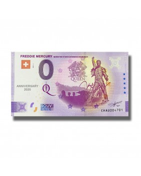 0 Euro Souvenir Banknote Freddie Mercury Switzerland CHAU 2021-3