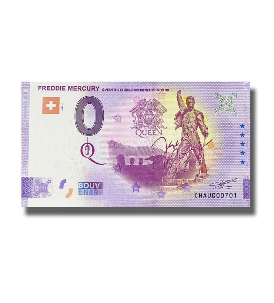 0 Euro Souvenir Banknote Freddie Mercury Switzerland CHAU 2021-3