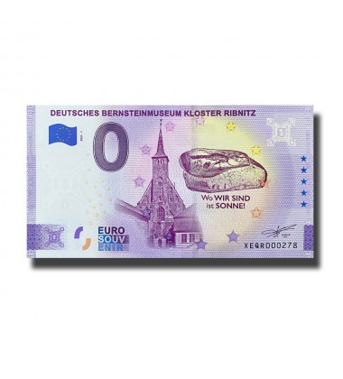 0 Euro Souvenir Banknote Deutsches Bernsteinmuseum Kloster Ribnitz Germany XEQR 2021-1