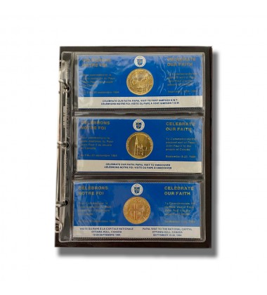 1984 Canada Papal Visit Medal Set of 15 Color Gold with Certificate of Authenticity