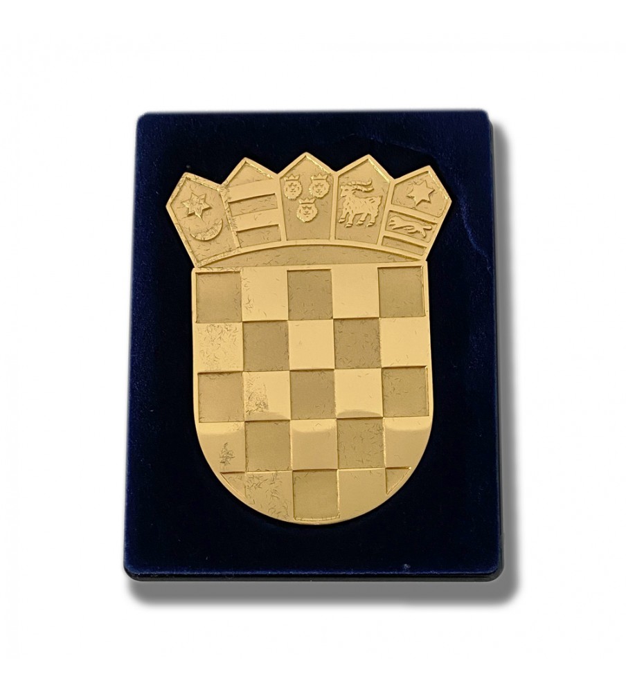 1993 Ireland Plaque Matte Gold color with checkered pattern