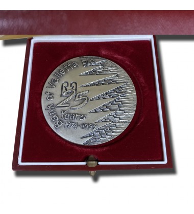 1974-1999 Valletta Medal Silver 25 years Bank of Valletta p.l.c.