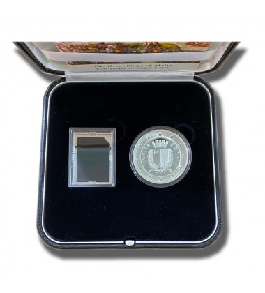 1565-2015 Malta Medal and Stamp Silver 999/925 The Great Siege of Malta