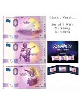 0 Euro Souvenir Banknote Eurovision 2021 Set of 3 Netherlands PEAY 2021-1-2-3