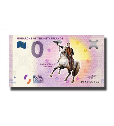 0 Euro Souvenir Banknote Monarchs of The Netherlands Willem II Colour Netherlands PEAS 2020-4