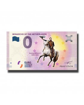 0 Euro Souvenir Banknote Monarchs of The Netherlands Willem II Colour Netherlands PEAS 2020-4